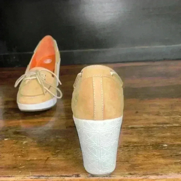 Timberland Women Leather Skipher Mule Like New 3”Wedge With‎ Classic Logo Sz 8 - Picture 7 of 12